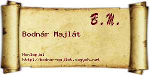 Bodnár Majlát névjegykártya